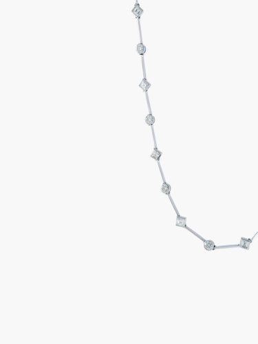 Collier COLLIER MODERNE OR BLANC & DIAMANTS 58 Facettes BO/210034