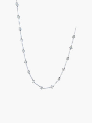 Collier COLLIER MODERNE OR BLANC & DIAMANTS 58 Facettes BO/210034