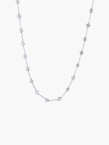 Collier COLLIER MODERNE OR BLANC & DIAMANTS 58 Facettes BO/210034