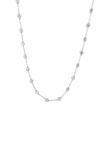 Collier COLLIER MODERNE OR BLANC & DIAMANTS 58 Facettes BO/210034