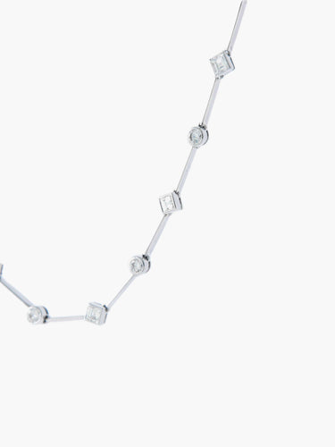 Collier COLLIER MODERNE OR BLANC & DIAMANTS 58 Facettes BO/210034