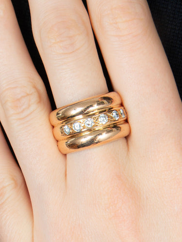 Bague 55 BAGUE JONC OR & DIAMANTS 58 Facettes BO/150009