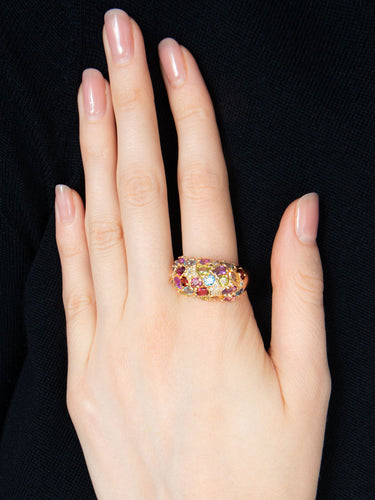 Bague 65 BAGUE JONC OR & PIERRES 58 Facettes BO/120011