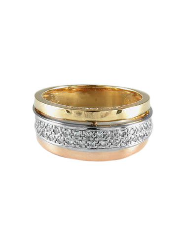 Bague 57 BAGUE MODERNE "CARVEN" OR 58 Facettes BO/130062