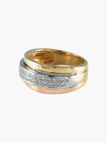 Bague 57 BAGUE MODERNE "CARVEN" OR 58 Facettes BO/130062