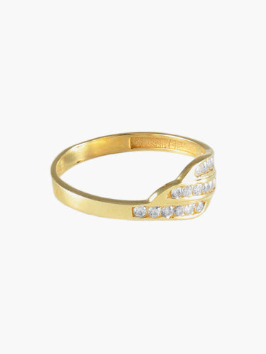 Bague 54 BAGUE "WAVE" OR JAUNE 58 Facettes AL151E