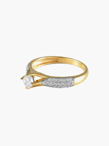 Bague 53 BAGUE FIANÇAILLES OR 58 Facettes SO294