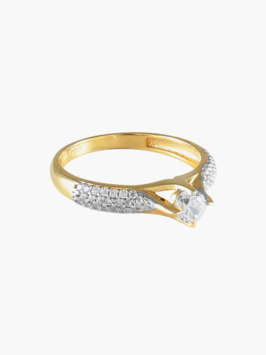 Bague 53 BAGUE FIANÇAILLES OR 58 Facettes SO294