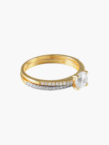 Bague 54 DUO ALLIANCES OR 58 Facettes SO305D