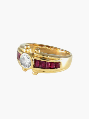 Bague BAGUE VINTAGE RUBIS & DIAMANTS 58 Facettes BO/130003