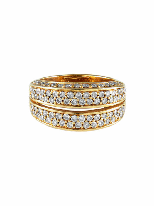 Bague 53.5 BAGUE JONC PAVEE DE DIAMANTS 58 Facettes BO/130007