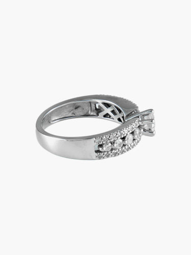 Bague 50 BAGUE SOLITAIRE OR BLANC & DIAMANTS 58 Facettes BO/130067