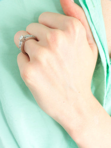 Bague 50 BAGUE SOLITAIRE OR BLANC & DIAMANTS 58 Facettes BO/130067