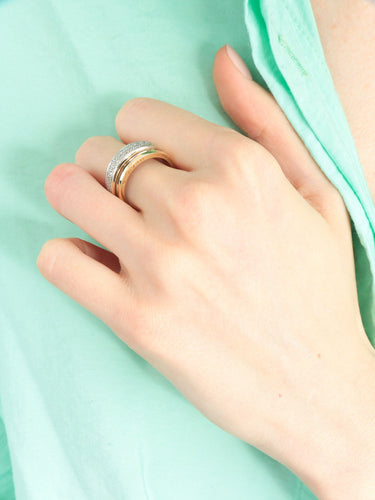 Bague 57 BAGUE MODERNE "CARVEN" OR 58 Facettes BO/130062