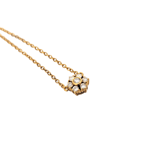 Collier Collier floral en or jaune et diamants 58 Facettes 20781