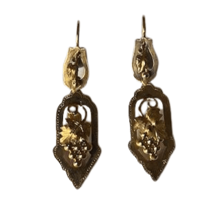 Boucles d'oreilles Paire de pendants d'oreilles, fin XIXème 58 Facettes