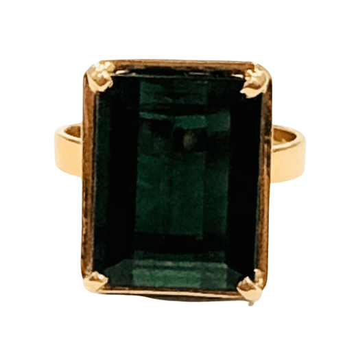 Bague Bague tourmaline verte en or jaune 58 Facettes