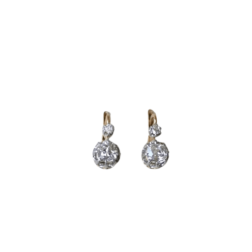 Boucles d'oreilles Boucles d'oreilles anciennes diamants 1,10 Ct 58 Facettes
