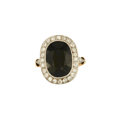 Bague 50.5 Bague Saphir ovale entourage Diamants 58 Facettes 1934