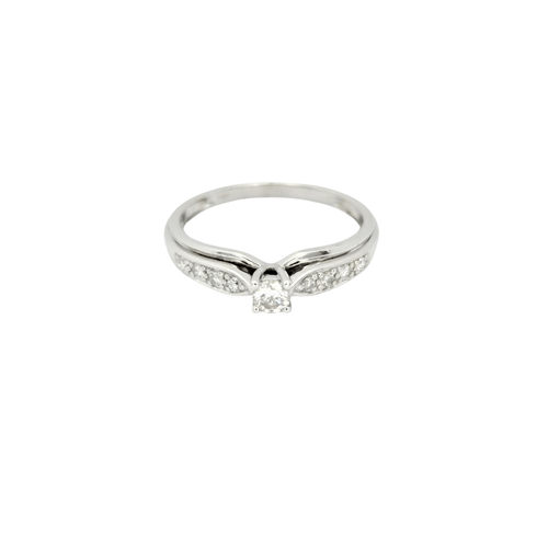 Bague 54 Bague solitaire Or blanc Diamants 58 Facettes 28793