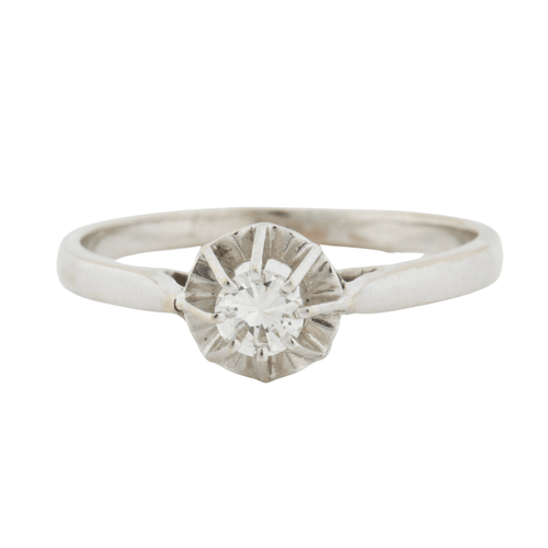 Bague 55 Bague Or blanc Diamant 58 Facettes REF 3026/05