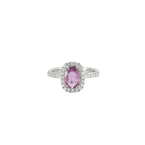 Bague 53.5 Bague Saphir rose et Diamants 58 Facettes BO763