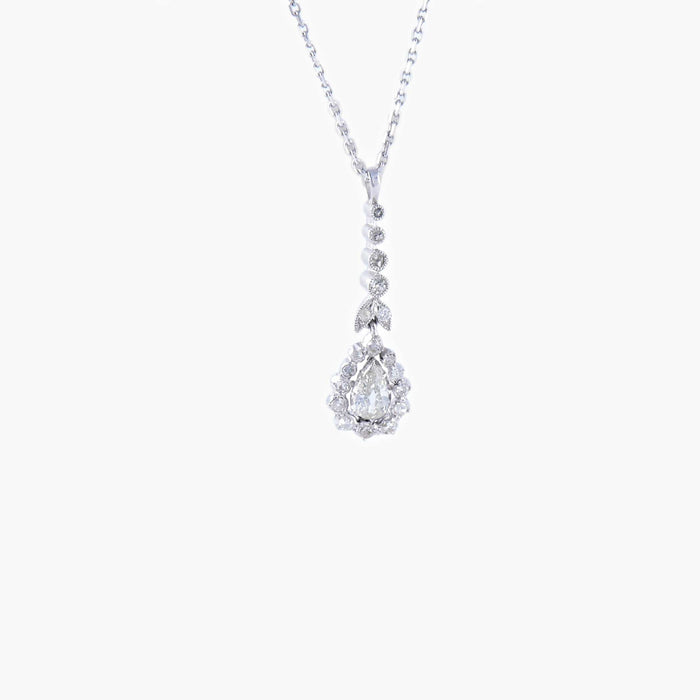 Collier Collier 1900 Diamant Poire 58 Facettes