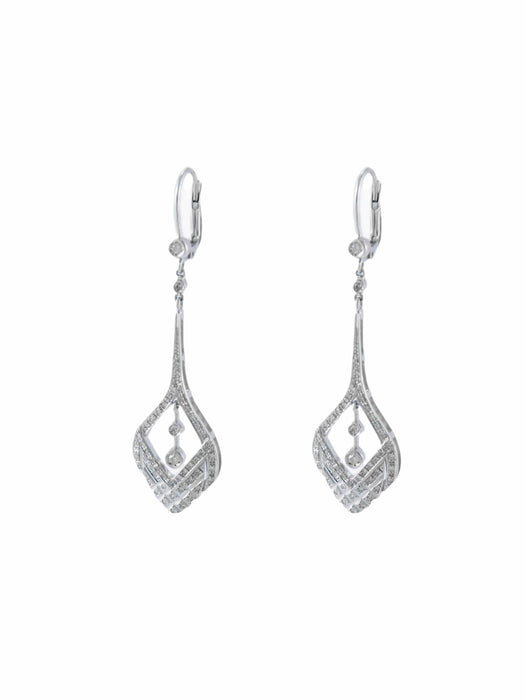 Boucles d'oreilles Boucles d'oreilles Losange Art Déco Diamants 58 Facettes R 1584
