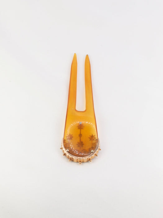 Accessoire Peigne ancien en or, perles fines, saphirs et rubis 58 Facettes 659