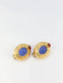 Boucles d'oreilles Clips d’oreilles en or, verre bleu, cornaline 58 Facettes 423