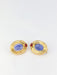 Earrings Ear clips in gold, blue glass, carnelian 58 Facettes 423