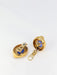 Boucles d'oreilles Clips d’oreilles en or, verre bleu, cornaline 58 Facettes 423