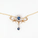 Necklace Art Nouveau Flower necklace sapphires and diamonds 58 Facettes 391.15