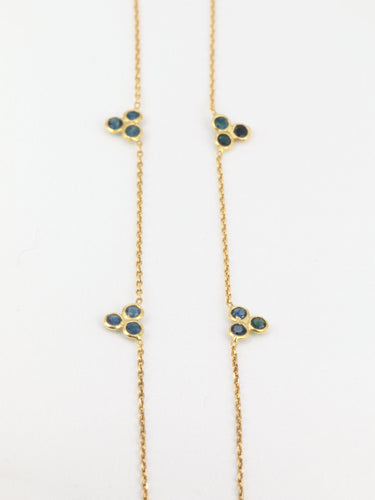 Collier Collier chaîne en or jaune, saphirs bleus 58 Facettes