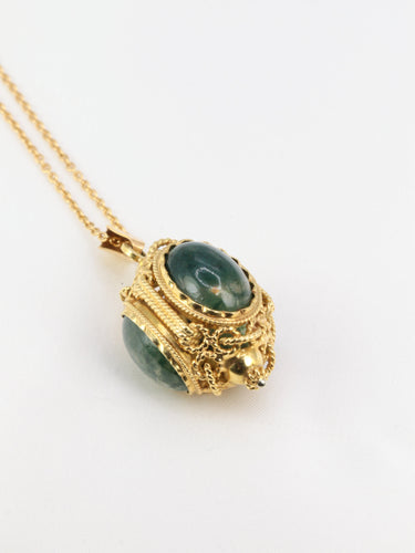 Pendentif Pendentif lanterne cabochons d’agate mousse 58 Facettes