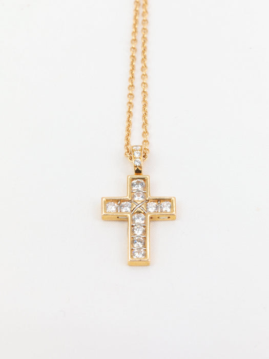Pendentif Cartier - pendentif croix or et diamants 58 Facettes