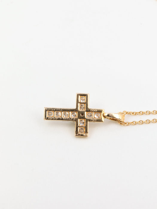 Cartier - pendentif croix or et diamants