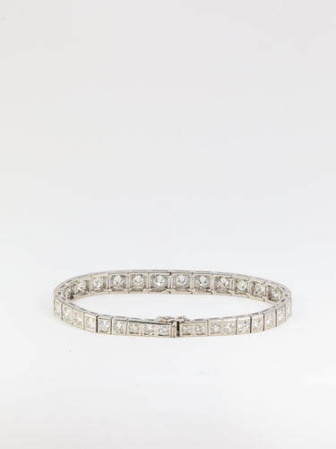 Bracelet Bracelet rivière articulé en or, platine et diamants 58 Facettes 389