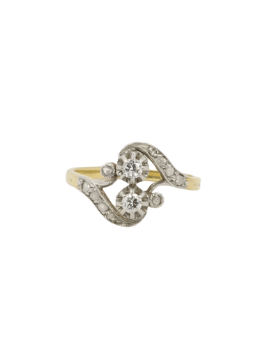 Bague 52 Bague Art-Nouveau 2 Ors Diamants 58 Facettes J189