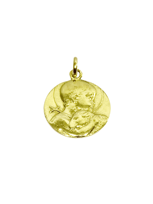 Pendentif Médaille en or Saint Jean-Baptiste 58 Facettes