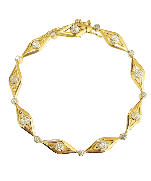 Bracelet Bracelet Art Déco or jaune et diamants 58 Facettes 584/2