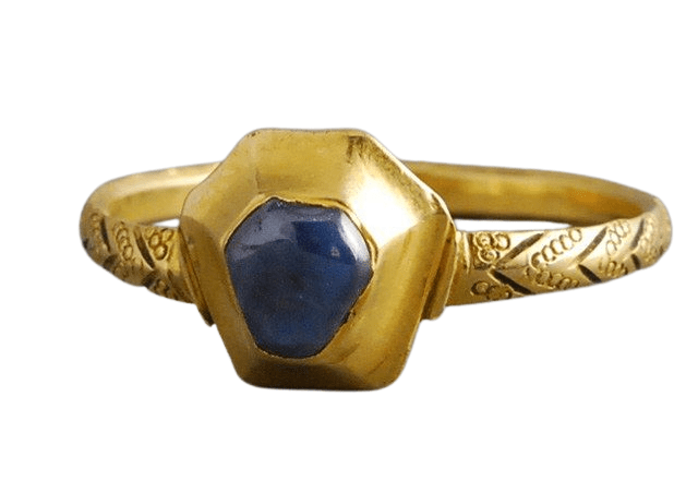 Bague 60 Bague en or et cabochon de saphir, 1250-1300 58 Facettes