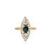 Ring Marquise ring yellow gold diamonds and sapphire 58 Facettes 22945