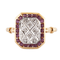 Bague 58 Bague Damier Rubis Diamants 58 Facettes JE511