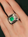 Ring 54 Ring White gold Emerald Diamonds 58 Facettes