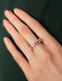 Ring 54 Half-alliance White gold Ruby Diamonds 58 Facettes 7214A
