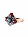Ring 58 Art Deco Ruby Sapphire Diamonds Ring 58 Facettes 7031A