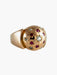 Ring 55 Tank Ring Rose Gold Ruby and Diamonds ¨starry sky¨ 58 Facettes 6908A