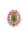 Ring 57 Black Opal Ring Pink Sapphires 58 Facettes 7232A