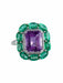 Ring 55 Ring White gold Amethyst Emeralds 58 Facettes 7237A